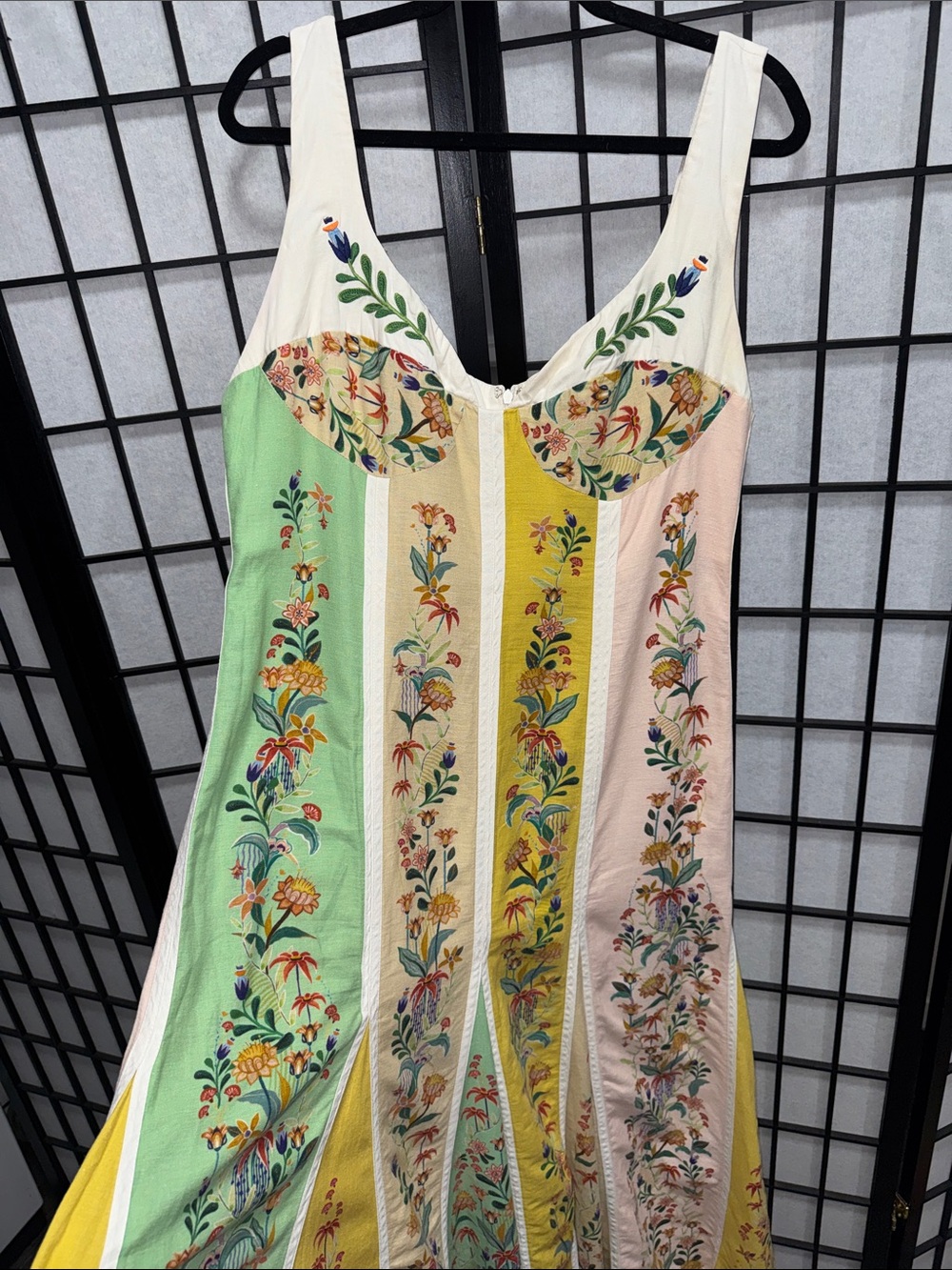 FARM RIO DELICATE FLORAL STRIPES MIDI DRESS SZ XL NWT - Picture 4 of 13